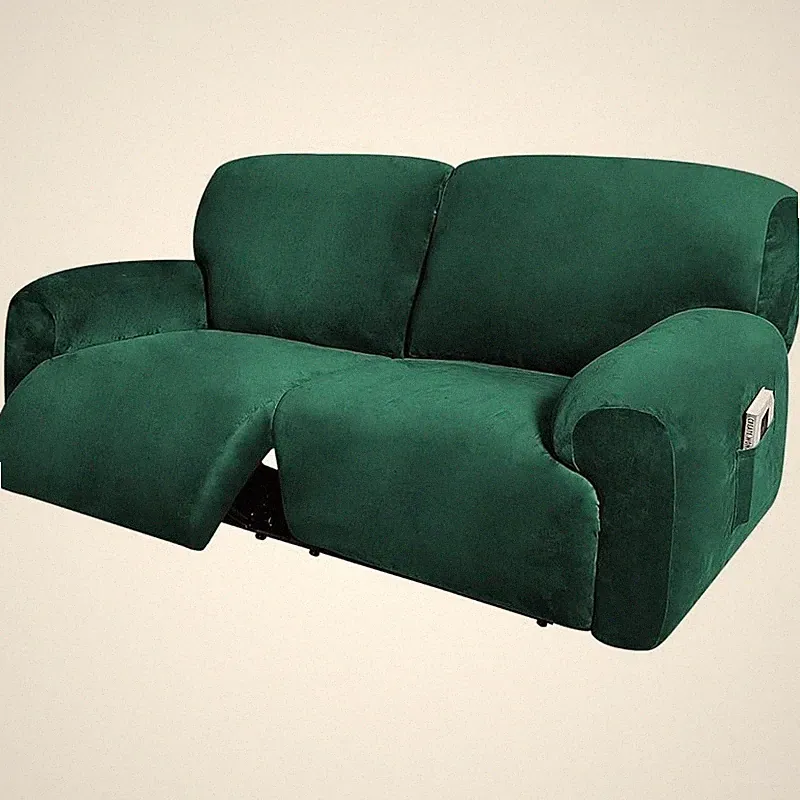 6 Piece Velvet Reclining Love Seat Cover Non Slip Sofa Protector Easy Care New