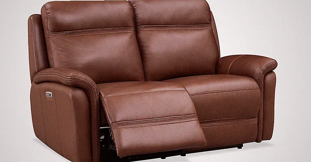 Hydeline Cascade Power Headrest Zero Gravity Reclining Leather Loveseat