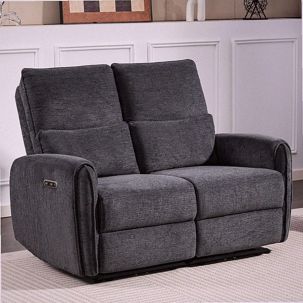 Manual Reclining Loveseat Sofa, 2-Seater Recliner Couches with Fabric