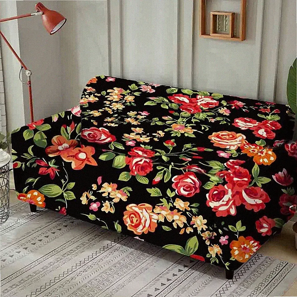 Petals Retro Buds Stretch Sofa Cover Lounge Couch Slipcover Recliner Protector