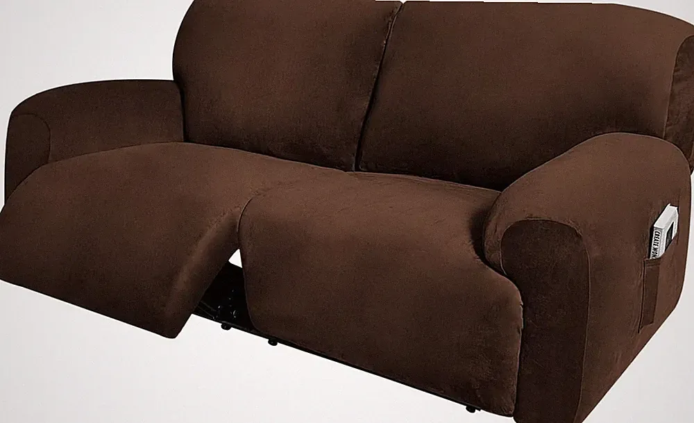 Reclining Seater Sofa Extra Wide 75" - 100" Thick Soft Washable (Chocolate)